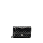 CHANEL MEDIUM CLASSIC DOUBLE FLAP BAG CAVIAR BLACK SHW (MICROCHIP)