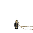 CHANEL GOLD CRUSH MINI FLAP BAG CALFSKIN BLACK GHW (MICROCHIP)