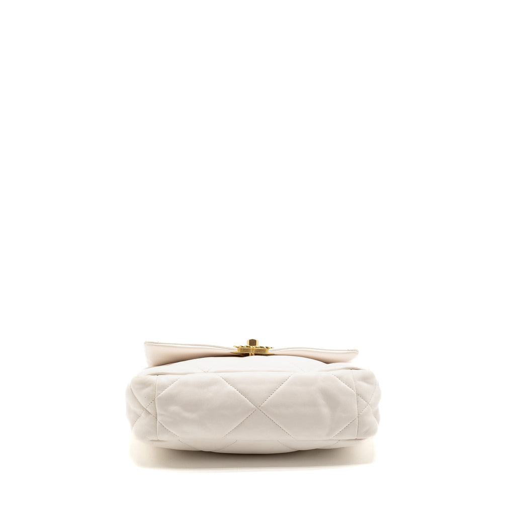 CHANEL SMALL 19 BAG LAMBSKIN WHITE MULTICOLOR HARDWARE