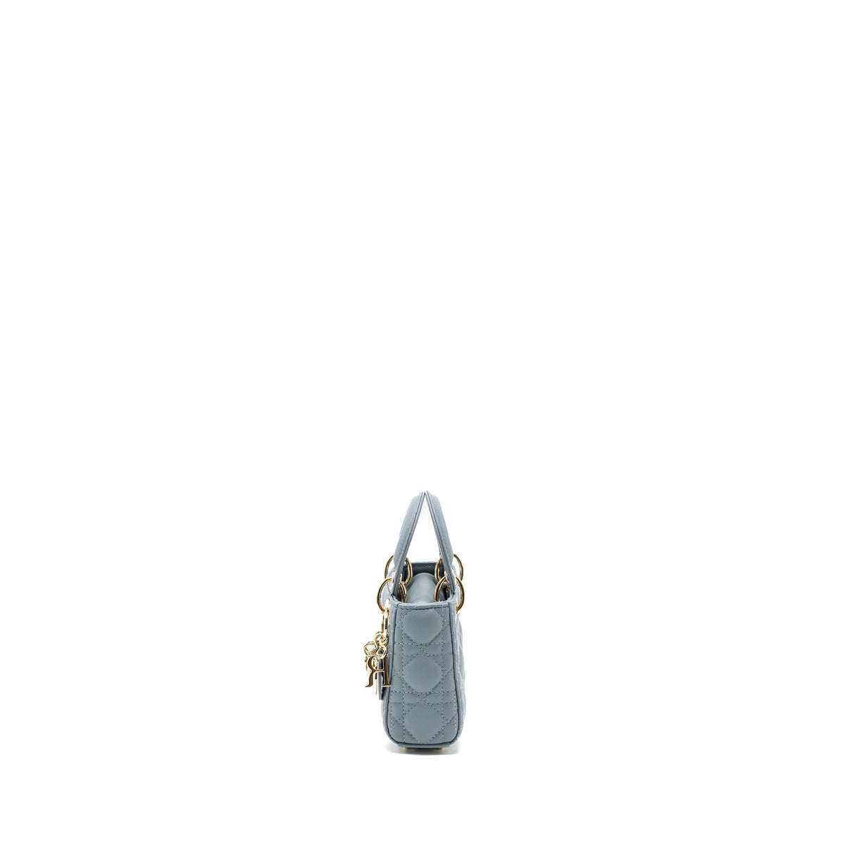 DIOR MICRO LADY DIOR BAG CANNAGE LAMBSKIN CLOUD BLUE LGHW