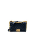 CHANEL MEDIUM BOY BAG LAMBSKIN DARK BLUE GHW