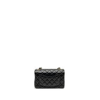 CHANEL MINI RECTANGULAR FLAP BAG LAMBSKIN BLACK LGHW (MICROCHIP)