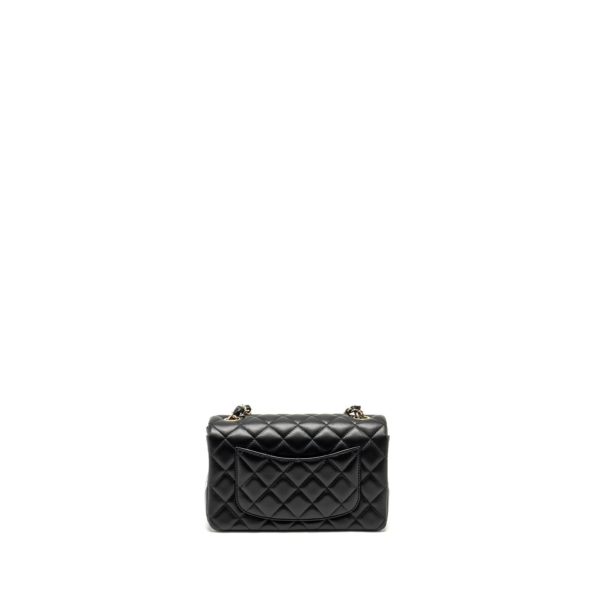 CHANEL MINI RECTANGULAR FLAP BAG LAMBSKIN BLACK LGHW (MICROCHIP)