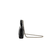 CHANEL MINI 31 BAG SHINY LAMBSKIN BLACK LGHW (MICROCHIP)
