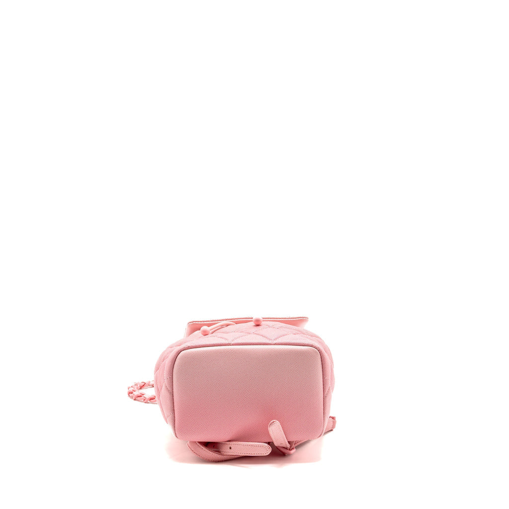 Chanel CC Flap Drawstring Backpack Caviar Gradient Pink SHW (Microchip)