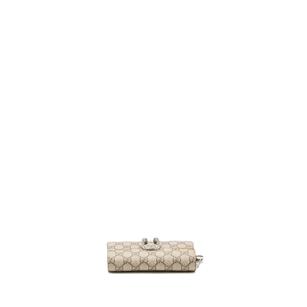 GUCCI DIONYSUS SUPER MINI BAG GG SUPREME/SUEDE BEIGE SHW