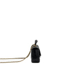 CHANEL TOP HANDLE MINI RECTANGULAR FLAP BAG GRAINED CALFSKIN BLACK GHW