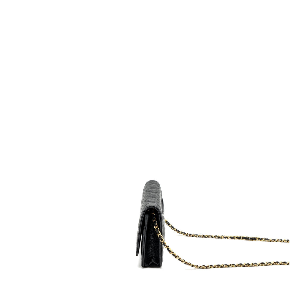 CHANEL CLASSIC WALLET ON CHAIN CAVIAR BLACK GHW