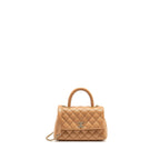 CHANEL 21P SMALL COCO HANDLE CAVIAR CARAMEL LGHW