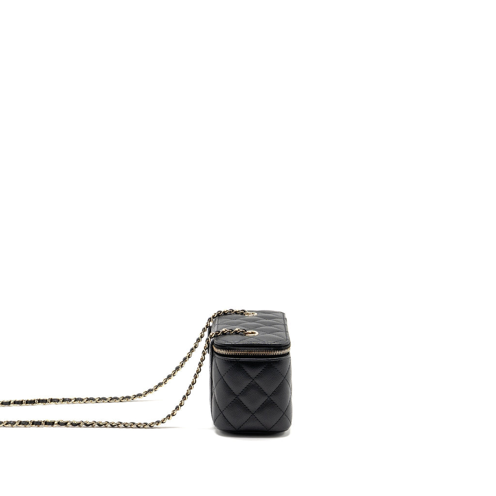 CHANEL LONG VANITY CASE CAVIAR BLACK LGHW
