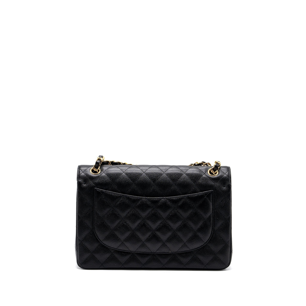 CHANEL CLASSIC JUMBO DOUBLE FLAP BAG CAVIAR BLACK GHW