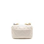 CHANEL SMALL 19 BAG LAMBSKIN WHITE MULTICOLOR HARDWARE