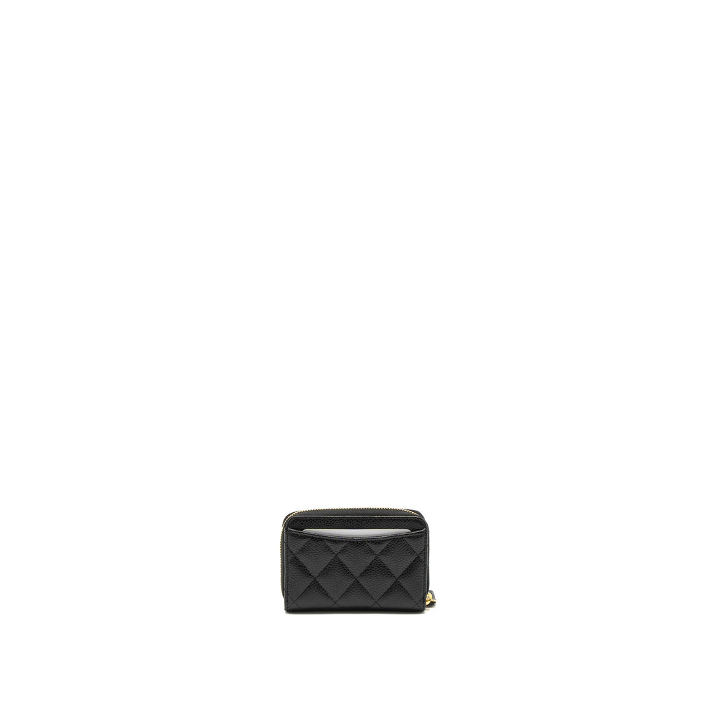 CHANEL ZIP CARD HOLDER CAVIAR BLACK GHW (MICROCHIP)