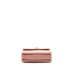CHANEL CHEVRON TRENDY CC TOP HANDLE FLAP BAG LAMBSKIN LIGHT PINK LGHW
