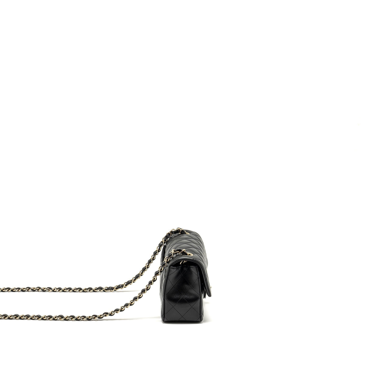 CHANEL MINI RECTANGULAR FLAP BAG LAMBSKIN BLACK LGHW (MICROCHIP)