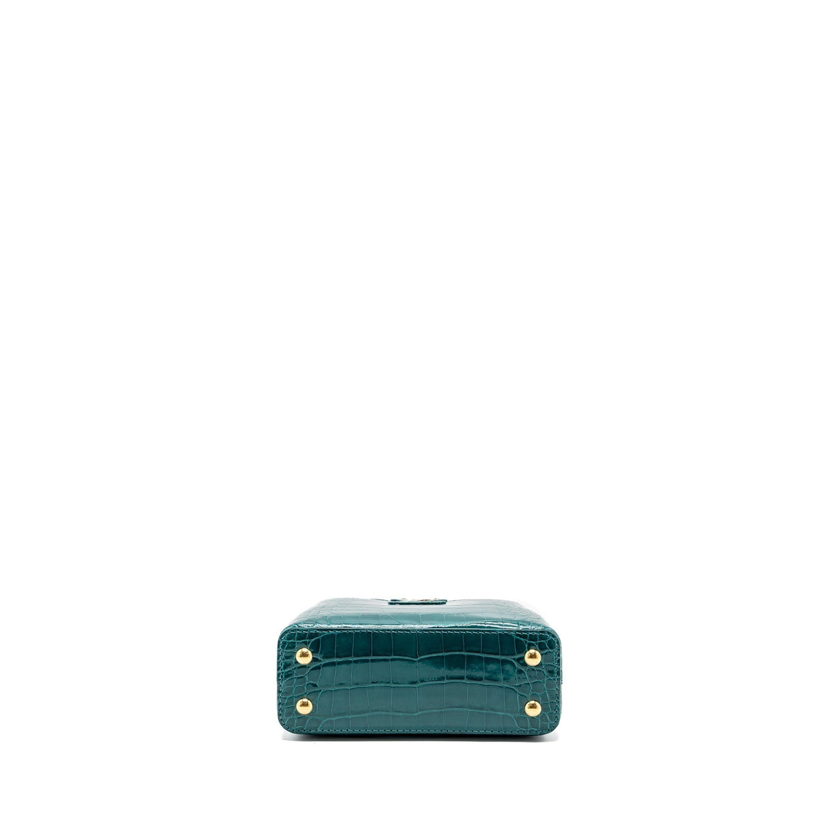 LOUIS VUITTON CAPUCINES MINI CROCODILE BRILLANT BLUE CANARD GHW