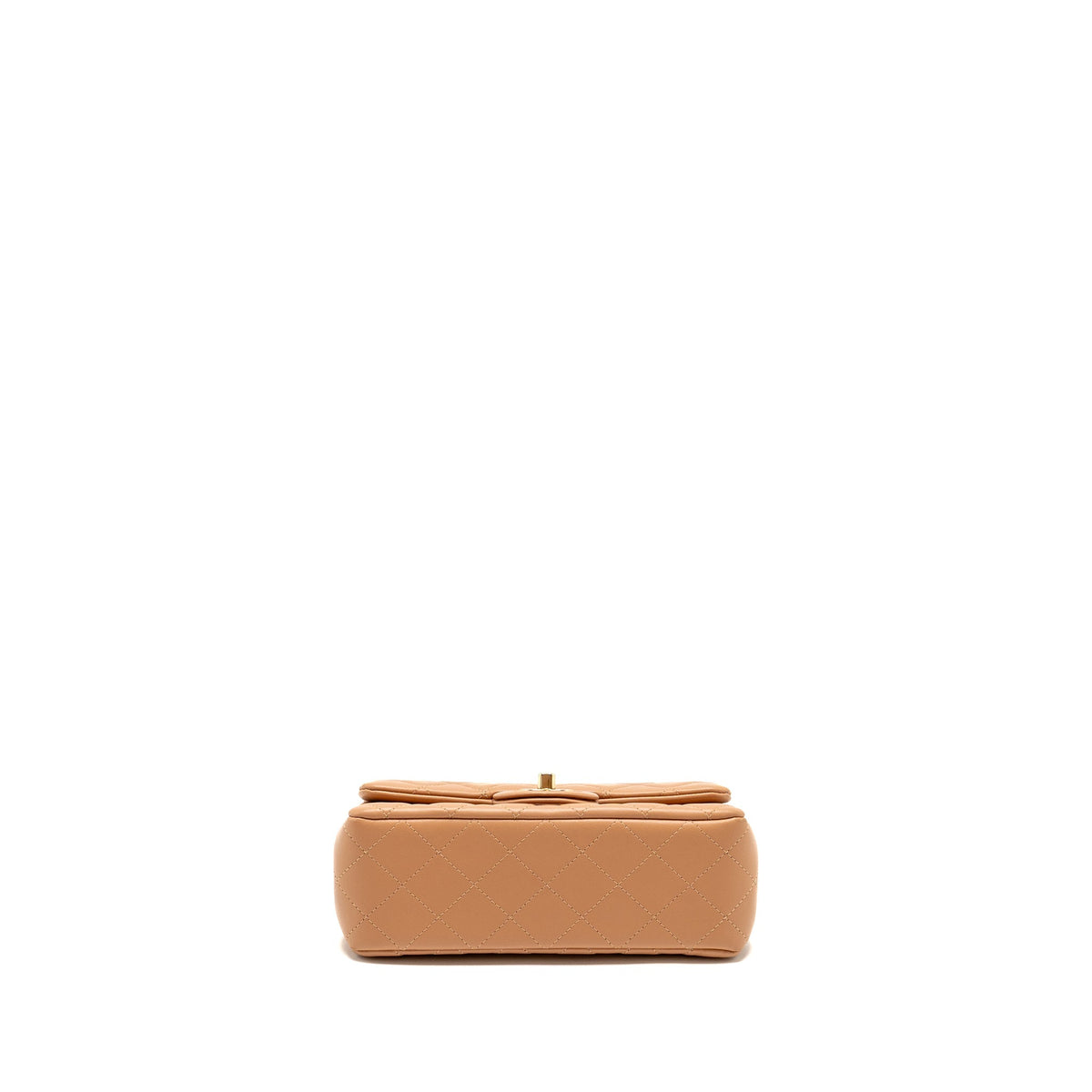 CHANEL MINI RECTANGULAR FLAP BAG LAMBSKIN BEIGE LGHW (MICROCHIP)
