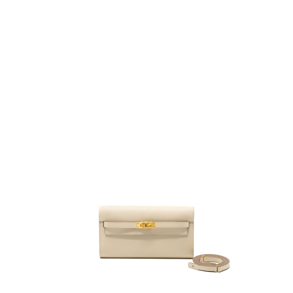 Hermes classic Kelly To Go epsom craie GHW
