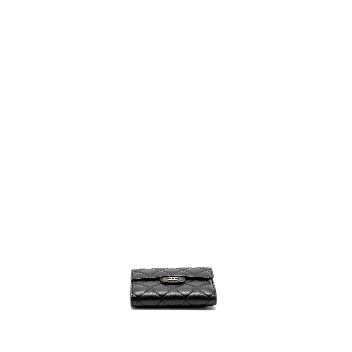 CHANEL CLASSIC SMALL FLAP WALLET LAMBSKIN BLACK LGHW