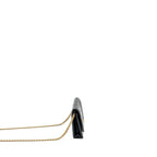 CHANEL CHEVRON 2.55 REISSUE WALLET ON CHAIN AGED CALFSKIN BLACK GHW (MICROCHIP)