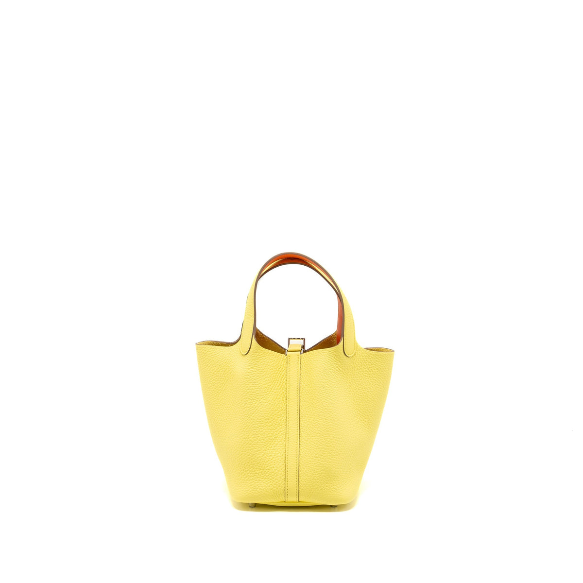 Hermes picotin 18 lock bag clemence / swift limoncello / orange SHW