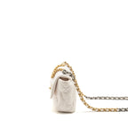 CHANEL SMALL 19 BAG LAMBSKIN WHITE MULTICOLOR HARDWARE