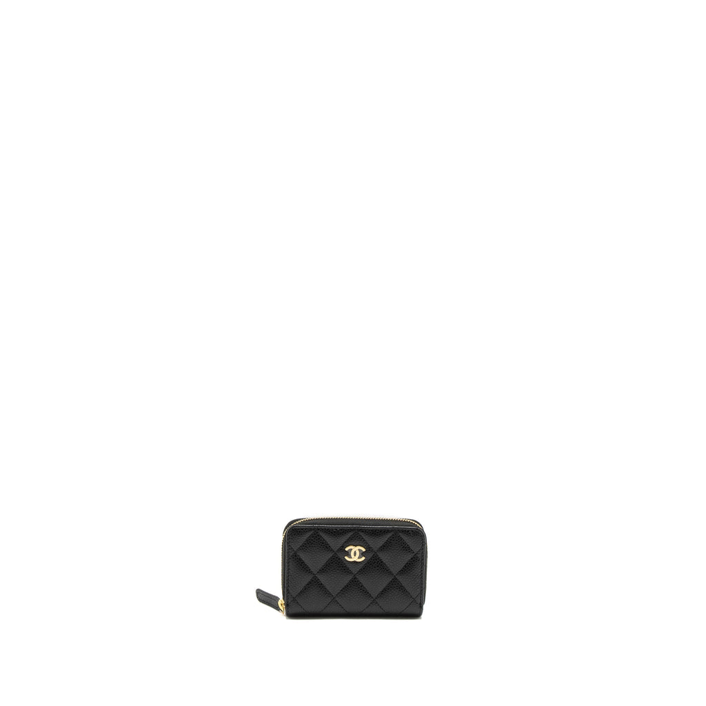 CHANEL ZIP CARD HOLDER CAVIAR BLACK GHW (MICROCHIP)