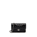 CHANEL SMALL CLASSIC DOUBLE FLAP BAG CAVIAR BLACK SHW (MICROCHIP)