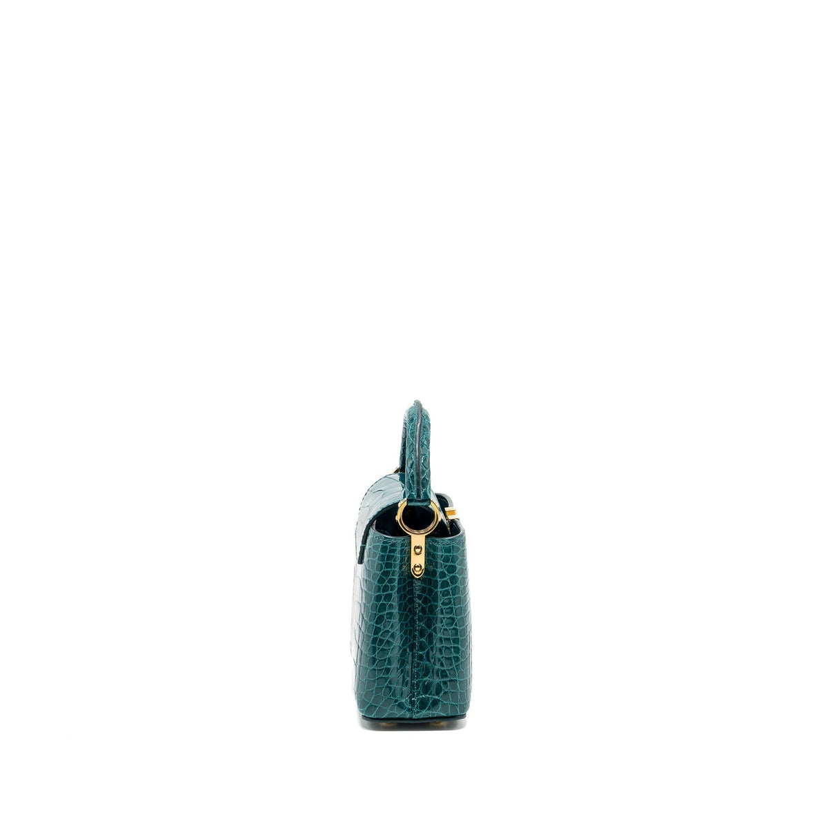 LOUIS VUITTON CAPUCINES MINI CROCODILE BRILLANT BLUE CANARD GHW