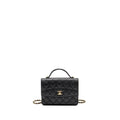 CHANEL 25C QUILTED CC TOP HANDLE MINI BACKPACK CAVIAR BLACK LGHW (MICROCHIP)