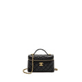 CHANEL TOP HANDLE VANITY BAG CAVIAR BLACK GHW (MICROCHIP)
