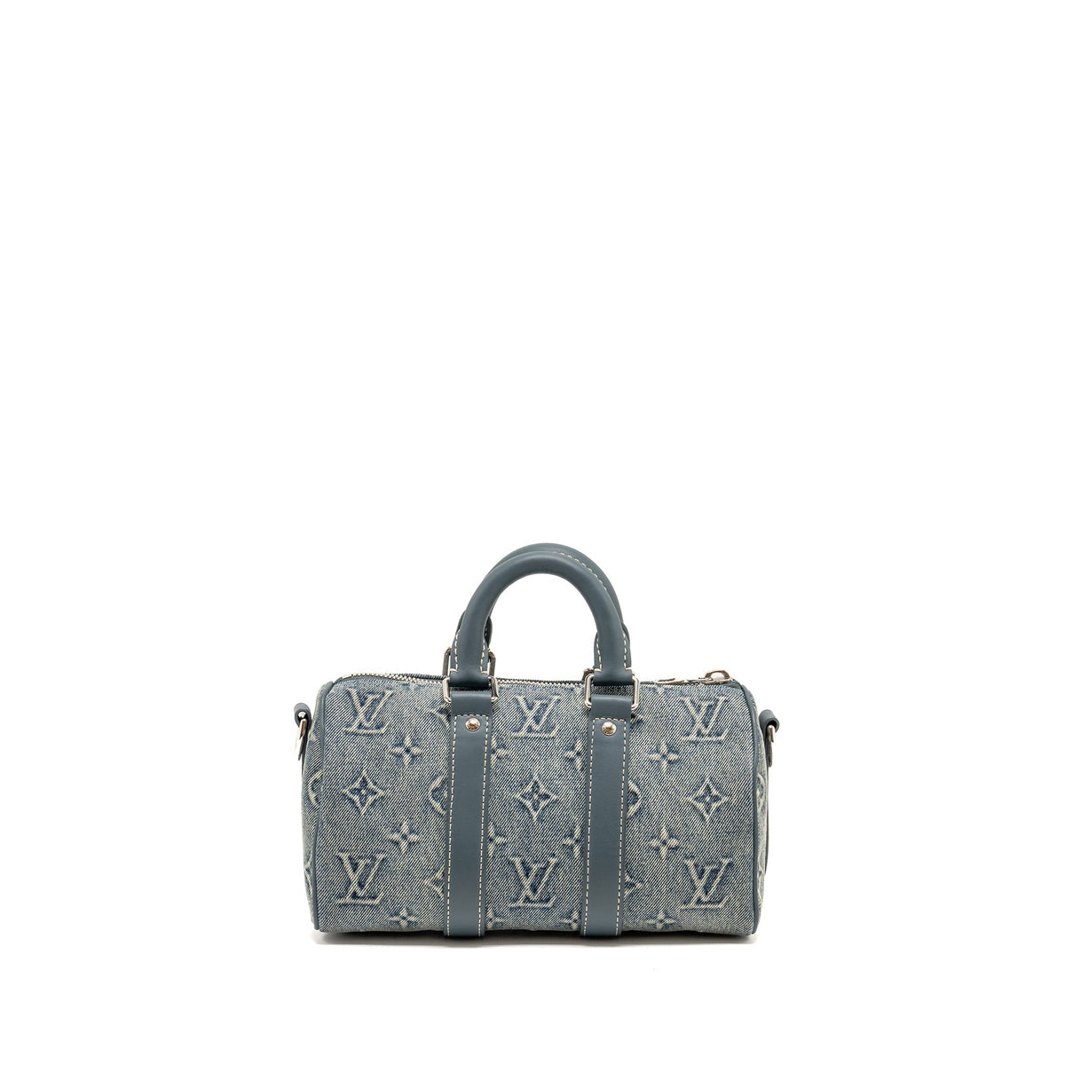 LOUIS VUITTON KEEPALL BANDOULIERE 25 WASHED DENIM CANVAS BLUE SHW