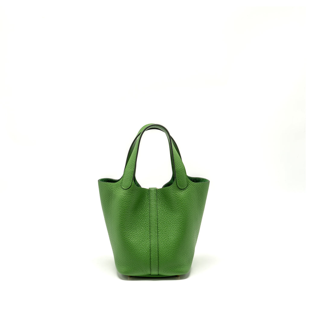 Hermes picotin 18 lock bag Clemence Vert Yucca GHW