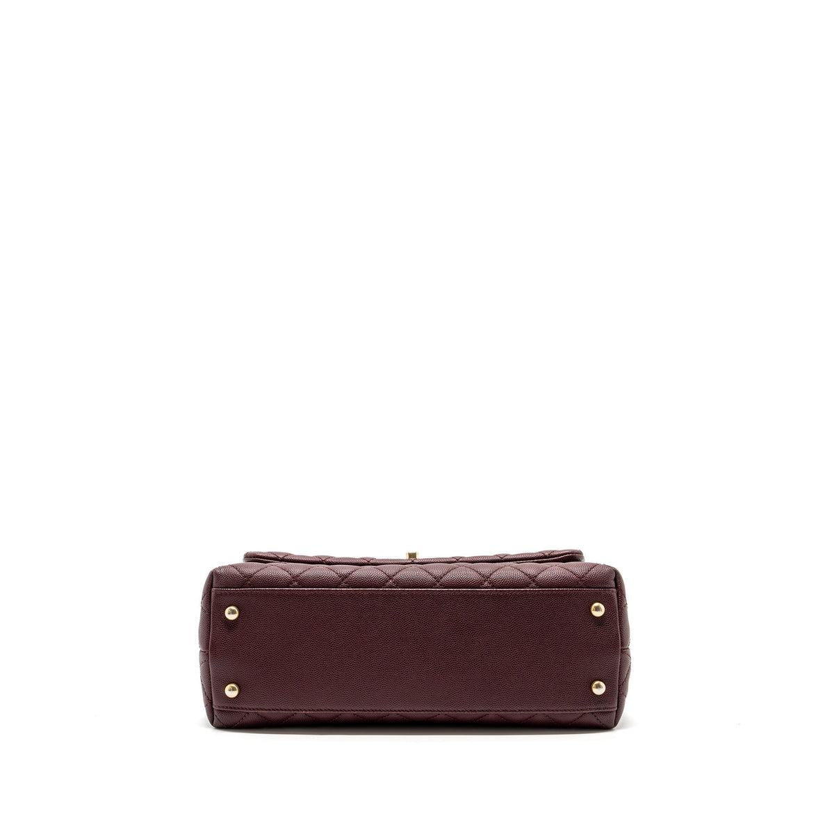 CHANEL MEDIUM COCO HANDLE WITH LIZARD HANDLE CAVIAR BURGUNDY GHW