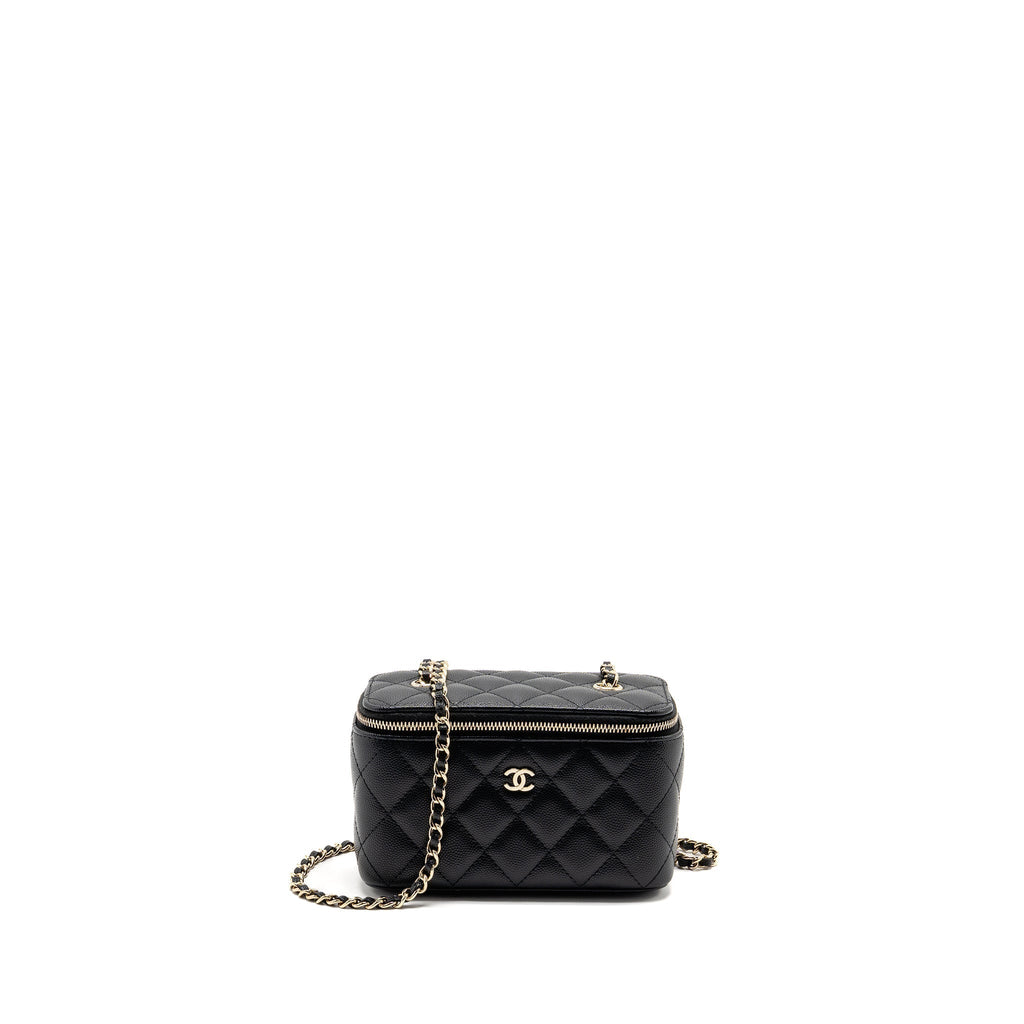 CHANEL LONG VANITY CASE CAVIAR BLACK LGHW