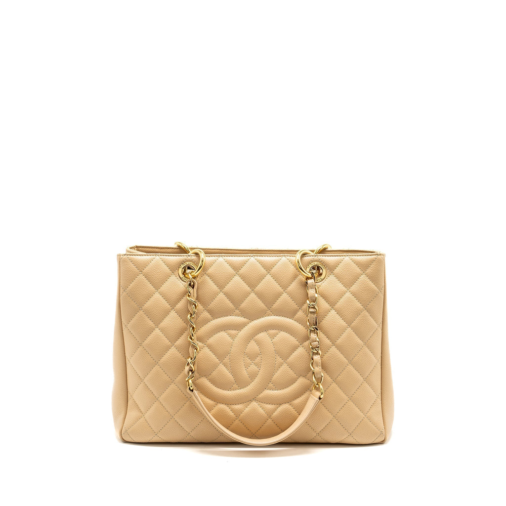 CHANEL GRAND SHOPPING TOTE BAG CAVIAR BEIGE GHW