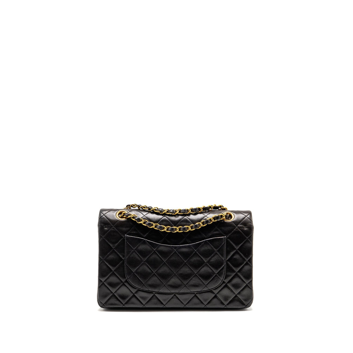 Chanel vintage medium classic double flap bag lambskin dark brown GHW