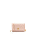 CHANEL PEARL CRUSH WALLET ON CHAIN LAMBSKIN LIGHT PINK GHW (MICROCHIP)