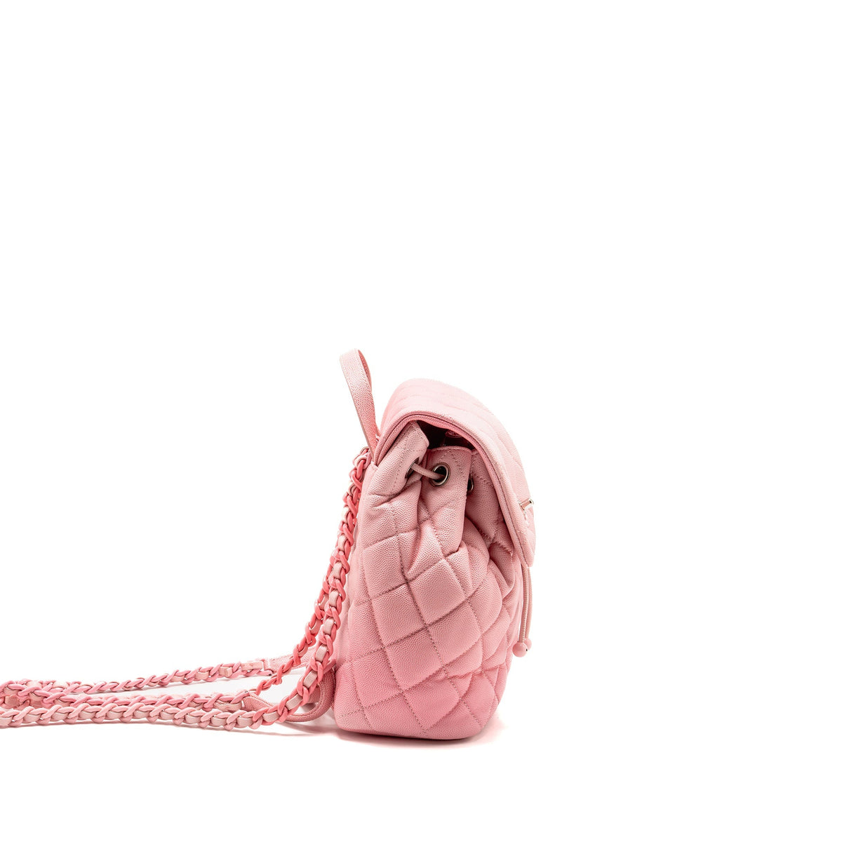 Chanel CC Flap Drawstring Backpack Caviar Gradient Pink SHW (Microchip)
