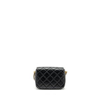 CHANEL MY PERFECT MINI FLAP BAG WITH PEARL CHAIN LAMBSKIN BLACK GHW (MICROCHIP)