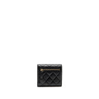 CHANEL CLASSIC SMALL FLAP WALLET LAMBSKIN BLACK LGHW