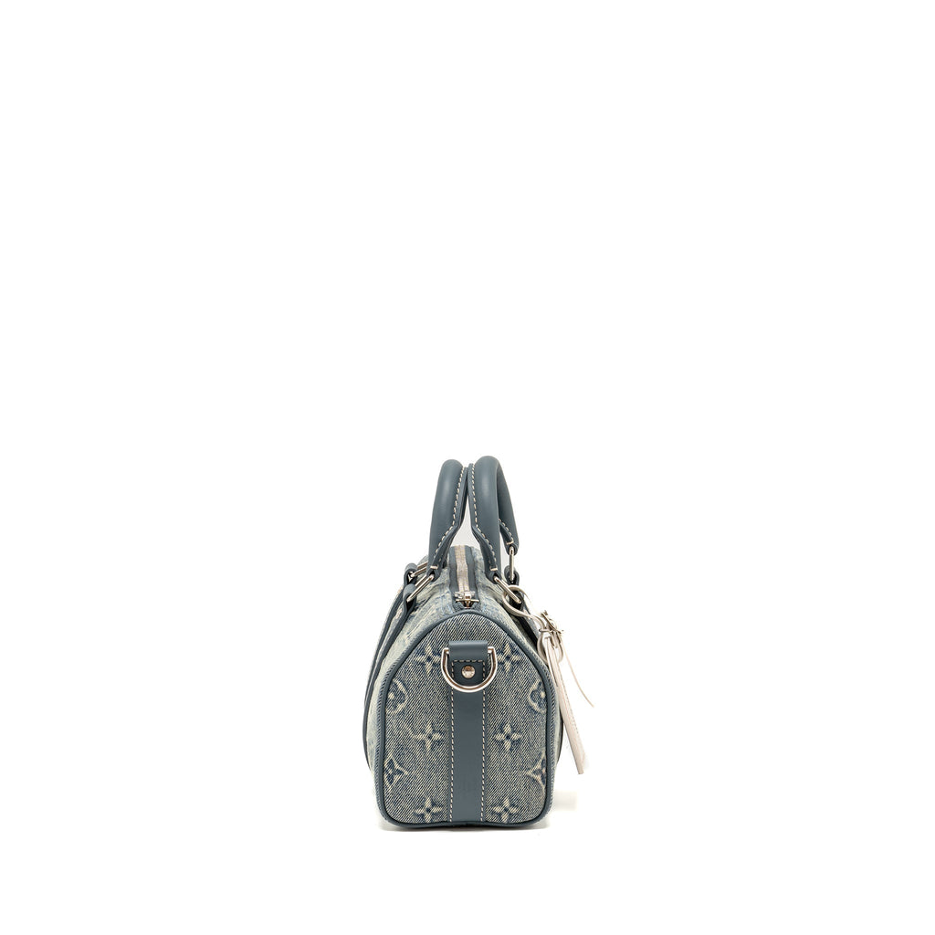 LOUIS VUITTON KEEPALL BANDOULIERE 25 WASHED DENIM CANVAS BLUE SHW