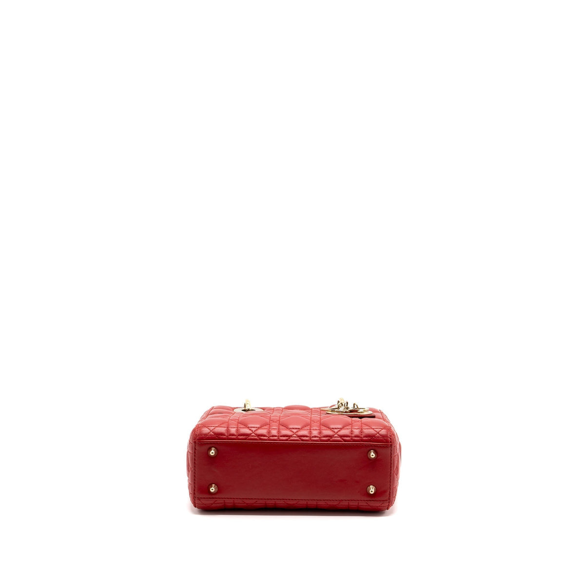 DIOR SMALL LADY DIOR LAMBSKIN RED WITH GHW