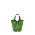 HERMES PICOTIN 18 LOCK BAG CLEMENCE VERT YUCCA GHW