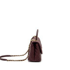 CHANEL MEDIUM COCO HANDLE WITH LIZARD HANDLE CAVIAR BURGUNDY GHW