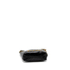 CHANEL 23S MINI 22 BAG SHINY CALFSKIN BLACK BRUSHED GHW (MICROCHIP)