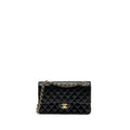 CHANEL MEDIUM CLASSIC DOUBLE FLAP BAG LAMBSKIN BLACK GHW