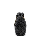 CHANEL MEDIUM 22 BAG TWEED BLACK / GREY GHW (MICROCHIP)