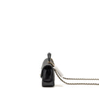 CHANEL TOP HANDLE MINI RECTANGULAR FLAP BAG WITH LION CHARM LAMBSKIN BLACK LGHW (MICROCHIP)