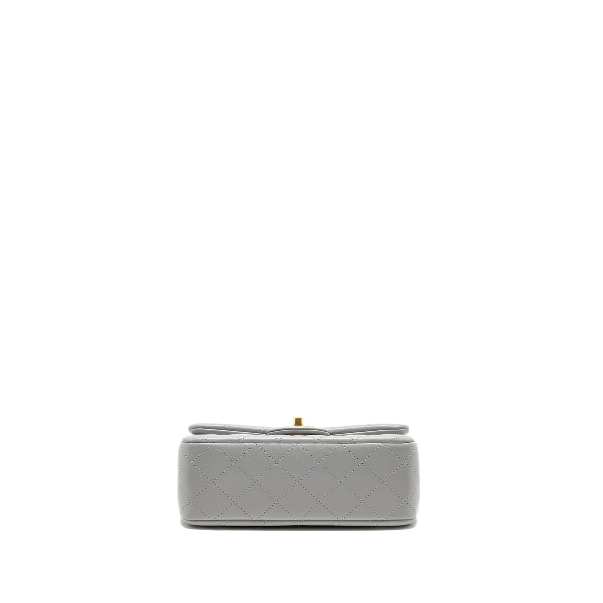 CHANEL PEARL CRUSH MINI RECTANGULAR FLAP BAG LAMBSKIN GREY GHW (MICROCHIP)